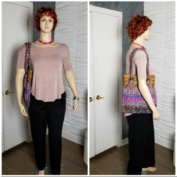 SUN N SAND BOHO CHIC BAG PURPLE - Picture 4 of 13